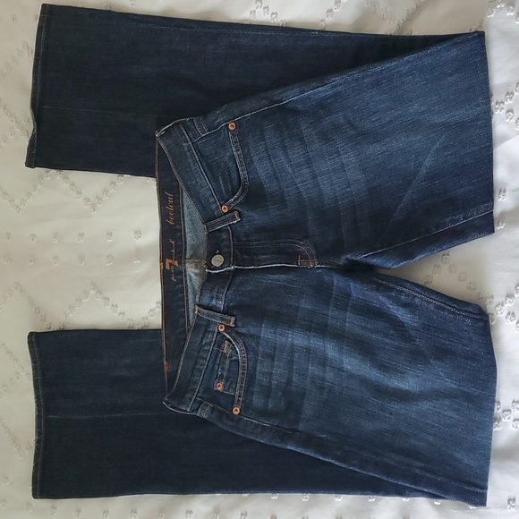7 for all mankind bootcut dark wash jeans size 28 - Picture 2 of 6
